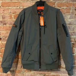 NWT Superdry Men’s Grey SDR Wax Flight Bomber